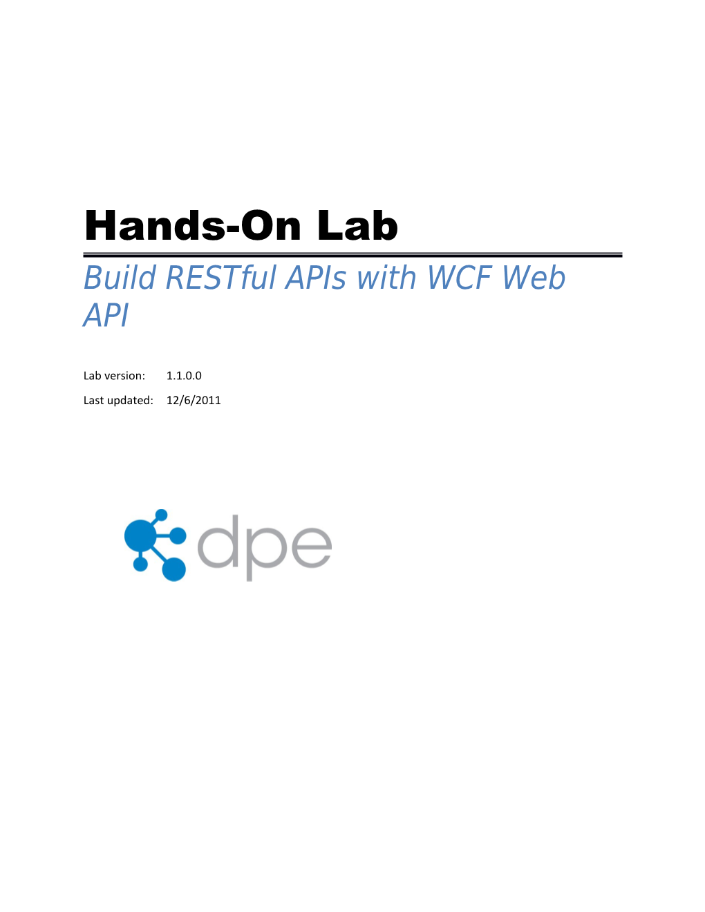 Build Restful Apis with WCF Web API