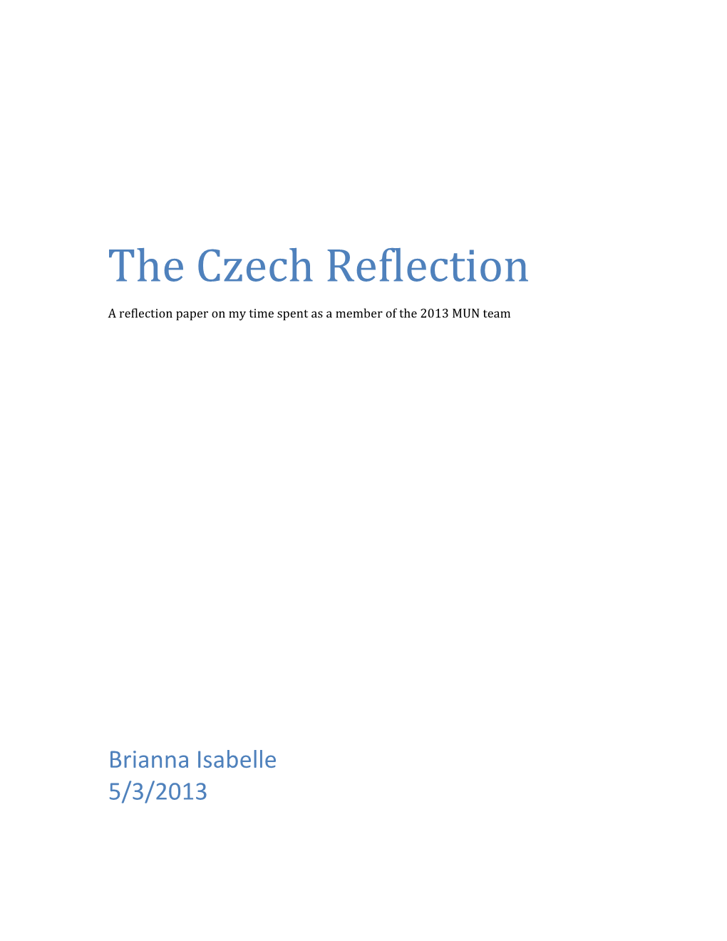 The Czech Reflection