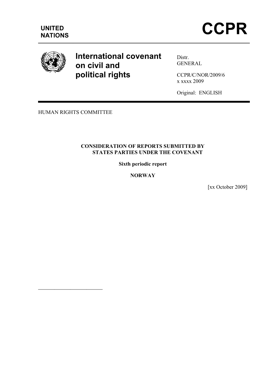 Consideration of Reports Submitted Bystates Parties Under the Covenant