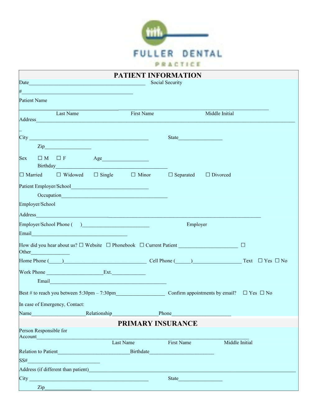 Dental Registration and History