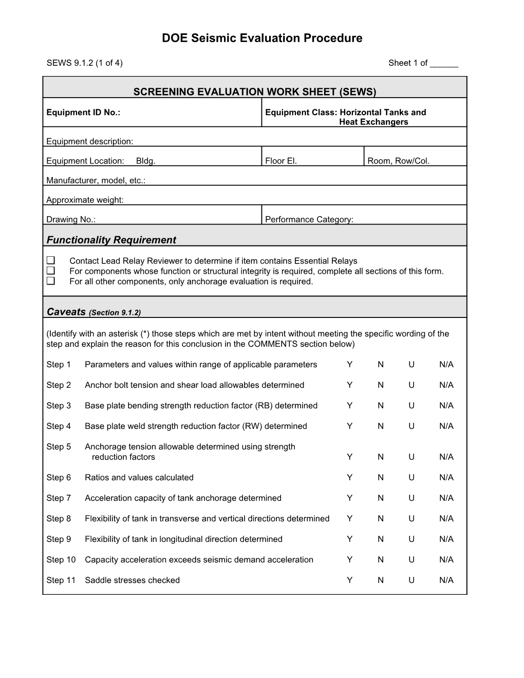 DOE Seismic Evaluation Procedure