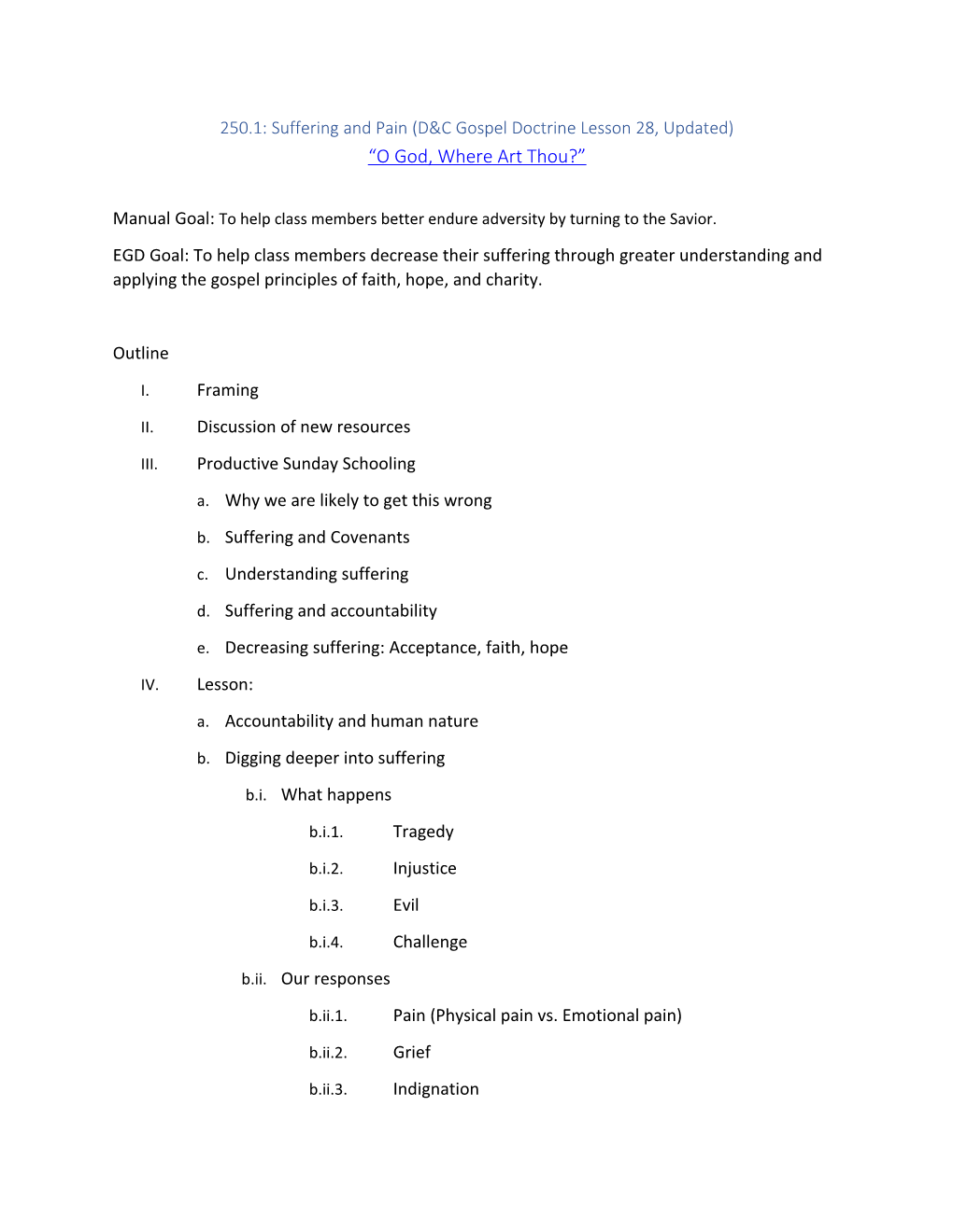 250.1: Suffering and Pain (D&C Gospel Doctrine Lesson 28, Updated)