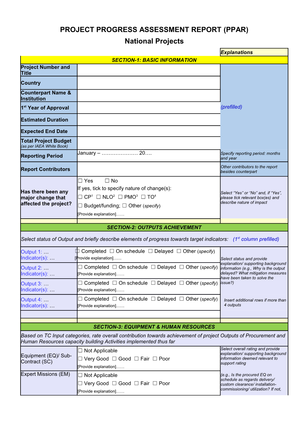 Projectprogress Assessment Report(Ppar)