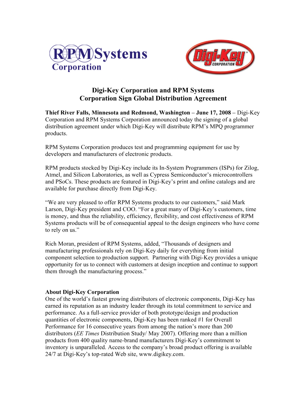 About RPM Systems Corporation