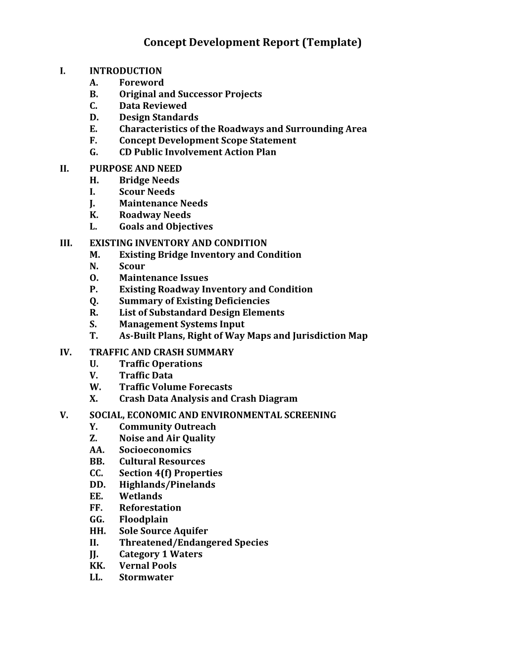 Concept Development Report Template