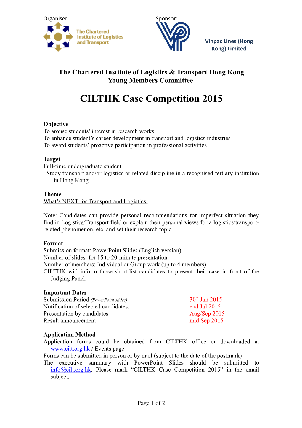 The Chartered Institute of Logistics & Transport Hong Kong