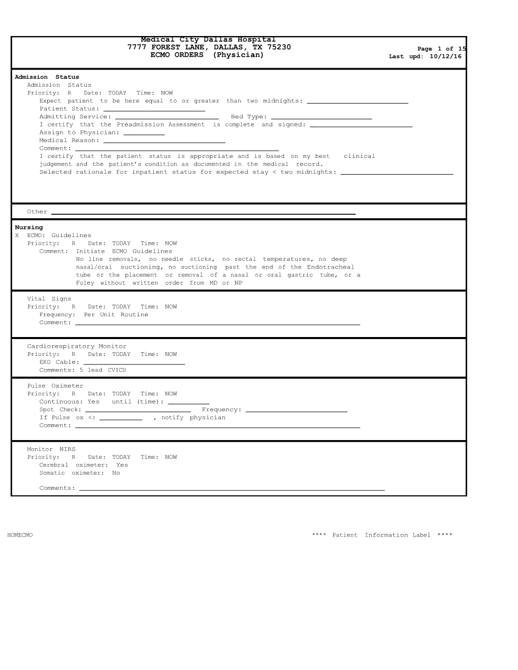 HOMECMO Patientinformationlabel