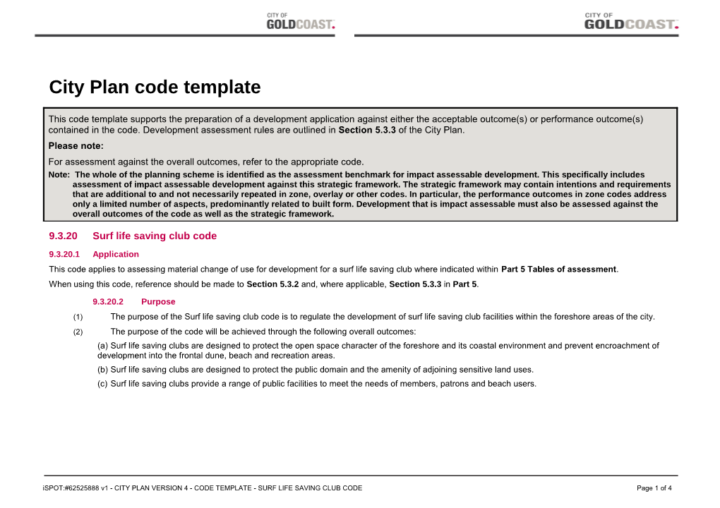 Surf Life Saving Club Code