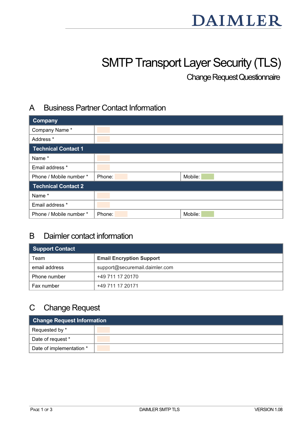 TLS Change Request