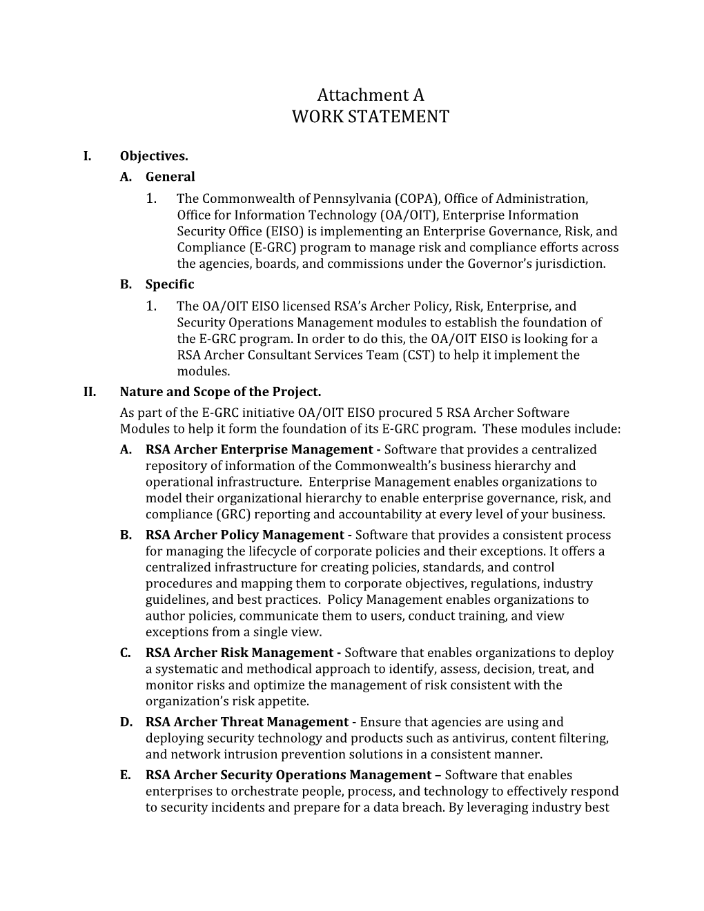 II.Nature and Scope of the Project