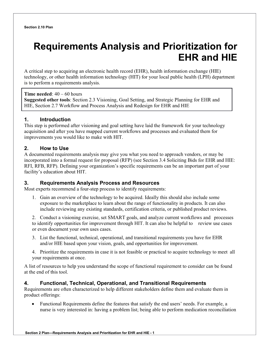 2 Requirements Analysis and Prioritization for EHR and HIE