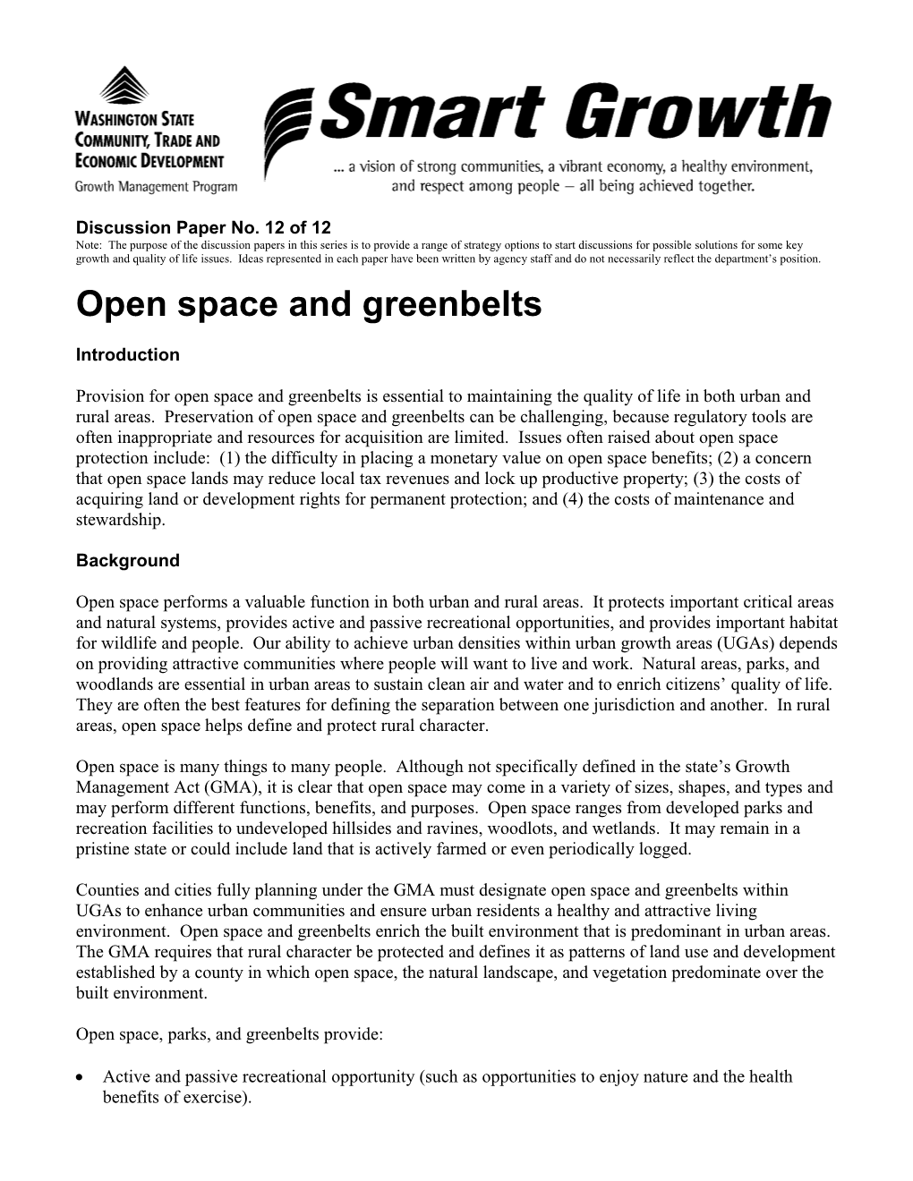 Open Space and Greenbelts