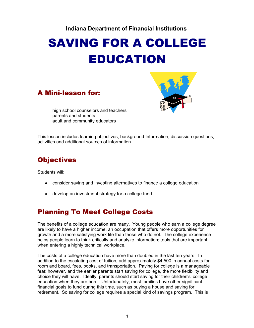 Saving for a College Education