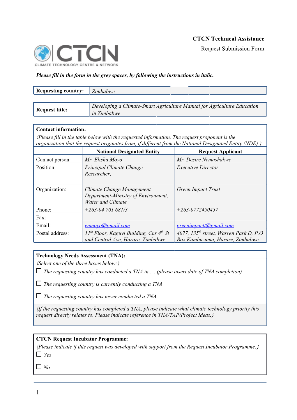 Developing Aclimate-Smart Agriculture Manual for Agriculture Education in Zimbabwe