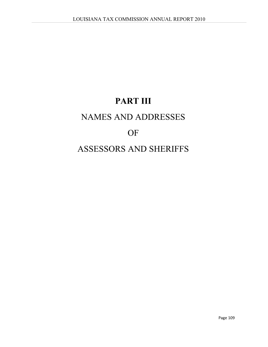 Louisiana Tax Commission Annual Report 2010