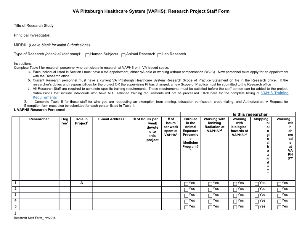 Request to Conduct Research