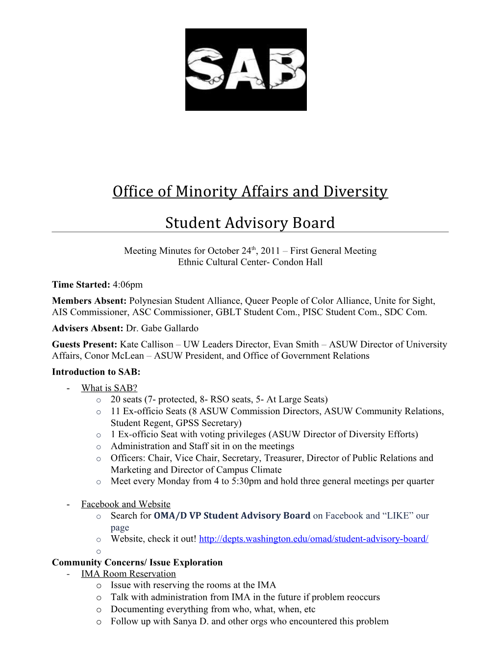 Office of Minority Affairs and Diversity