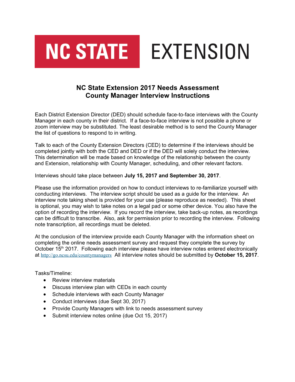 NC State Extension 2017 Needs Assessment