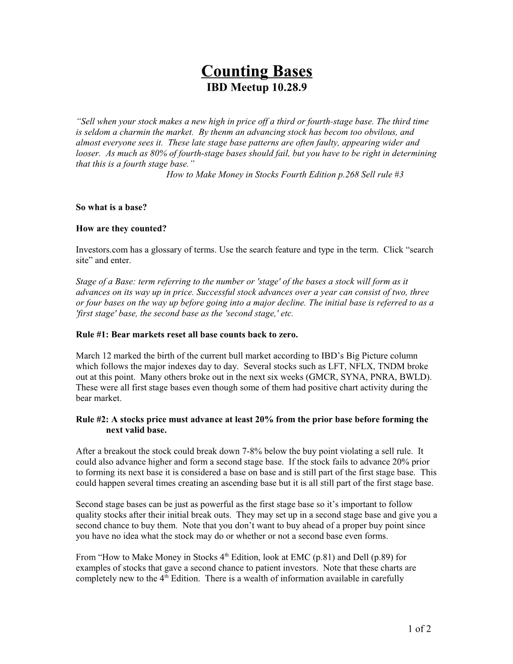 How to Make Money in Stocks Fourth Edition P.268 Sell Rule #3