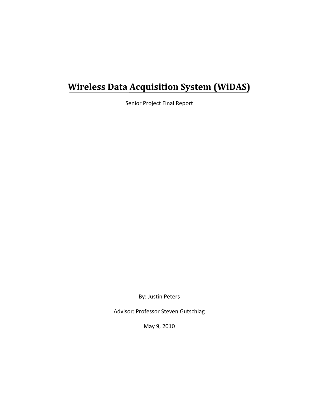 Wireless Data Acquisition System (Widas)