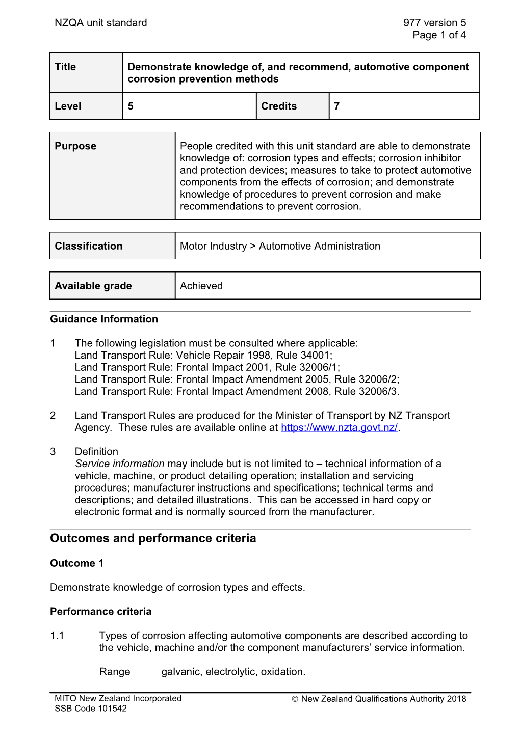 977 Demonstrate Knowledge Of, and Recommend, Automotive Component Corrosion Prevention Methods