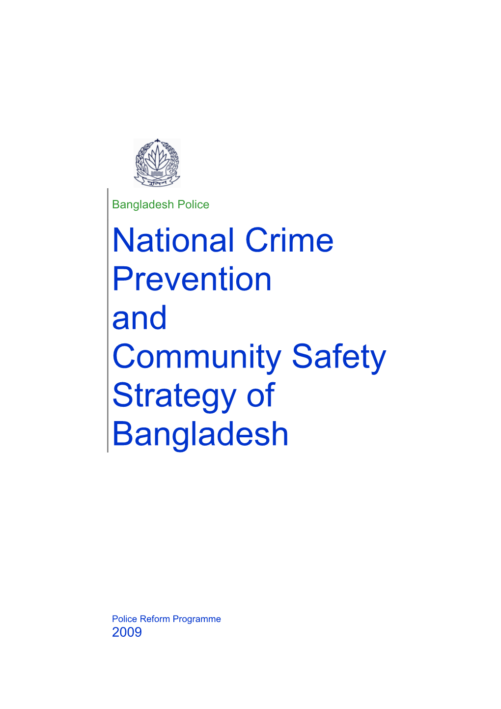 National Crime Prevention and Community Safety Strategy of Bangladesh