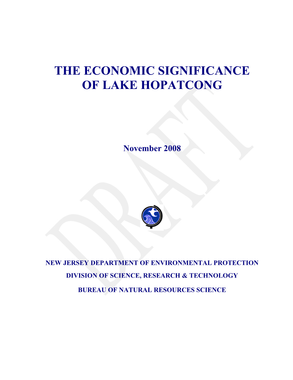 Limited Analysis of the Economic Significance of Lake Hopatcong