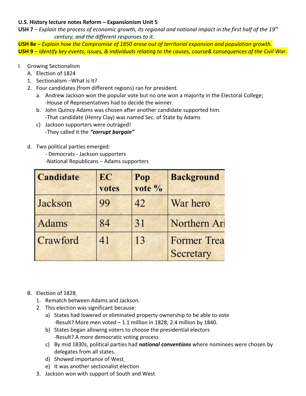 U.S. History Lecture Notes Reform Expansionism Unit 5