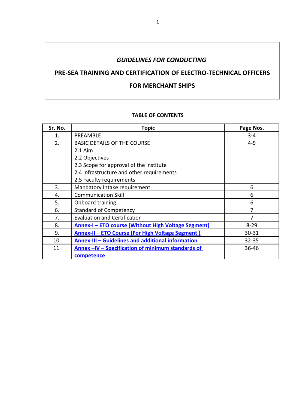 Model ETO Course (WITHOUT HIGH VOLTAGE SEGMENT)