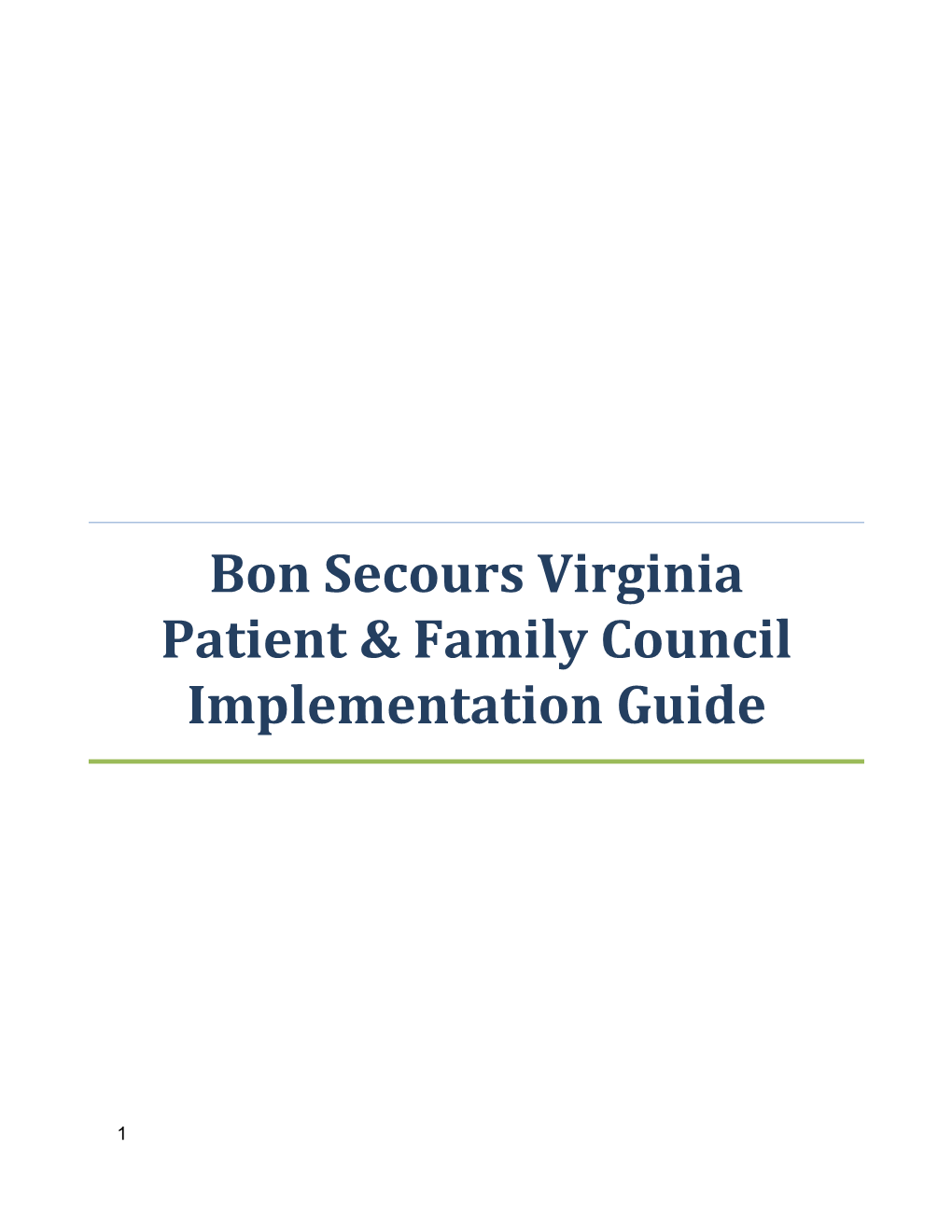 Patient & Family Council Implementation Guide