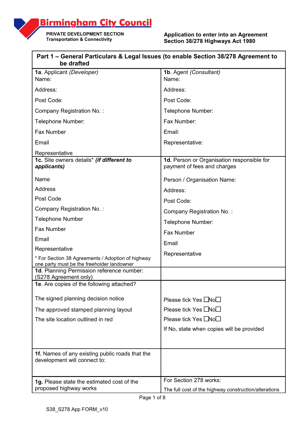 Part 1 General Particulars