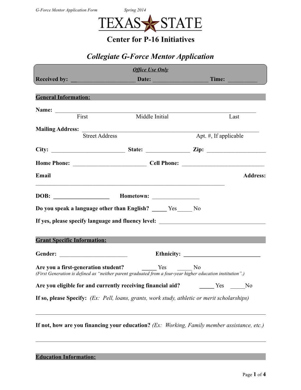 G-Force Mentor Application Formspring 2014
