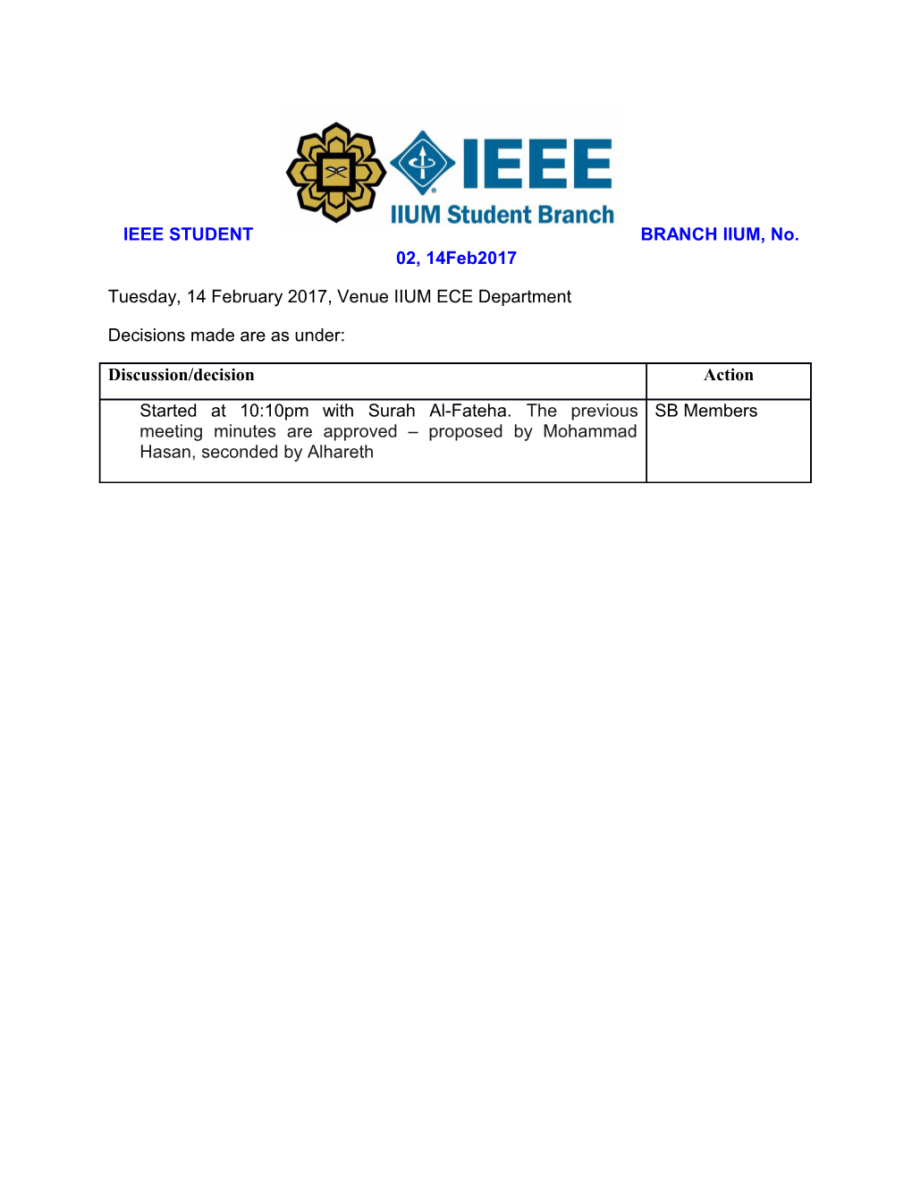 IEEE STUDENT BRANCH IIUM, No. 02, 14Feb2017