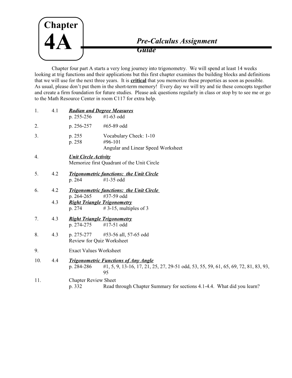 1.4.1 Radian and Degree Measures