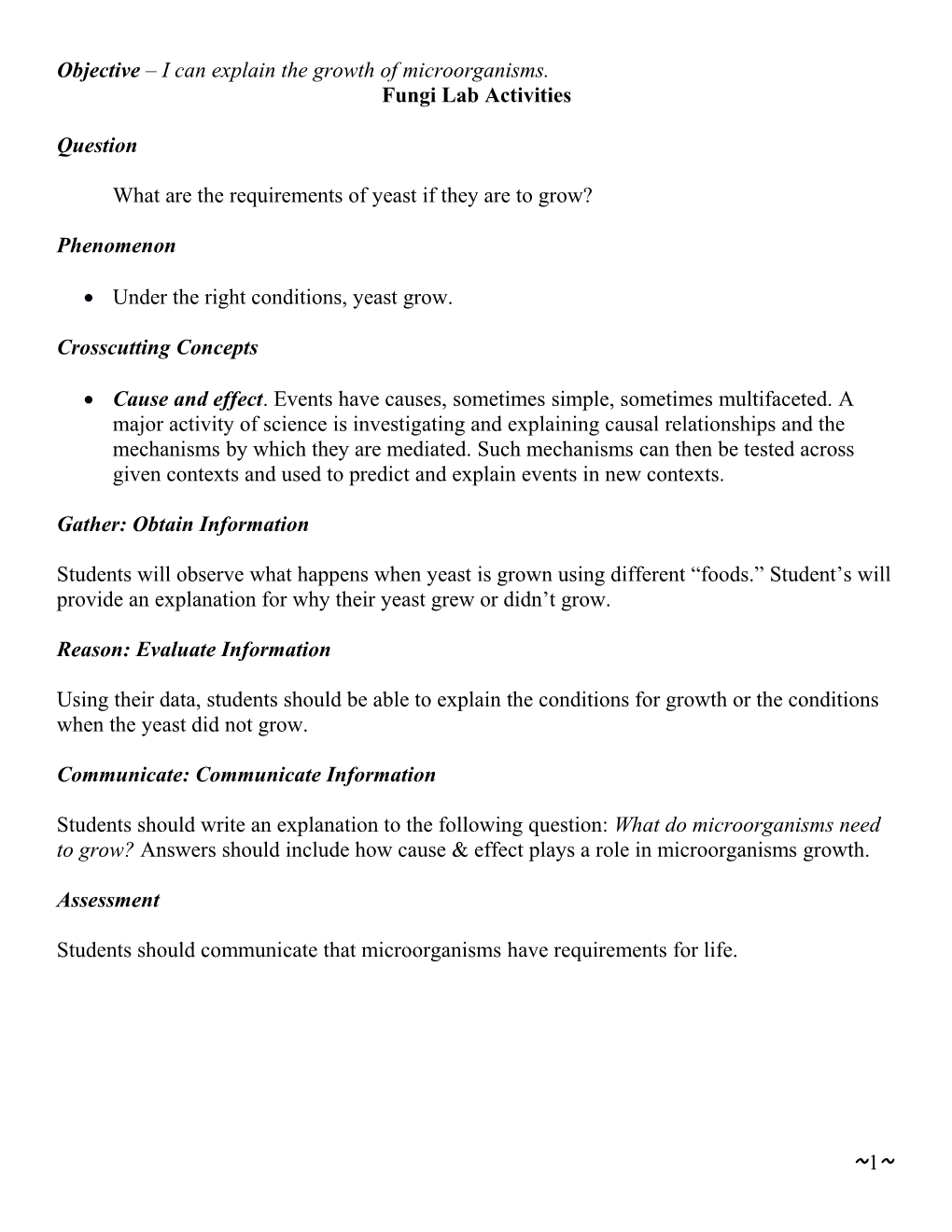 Objective I Can Explain the Growth of Microorganisms