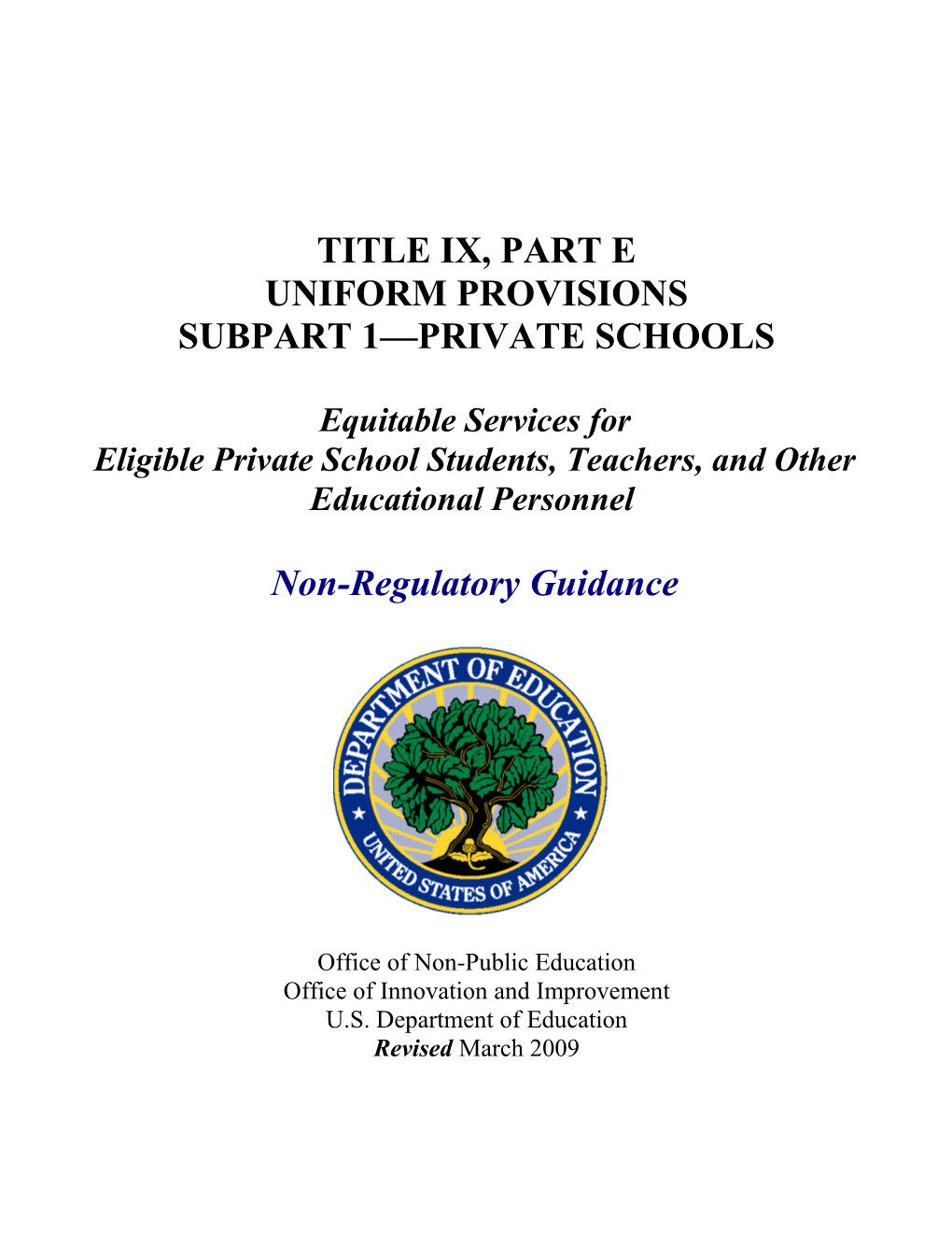 Title Ix, Part E