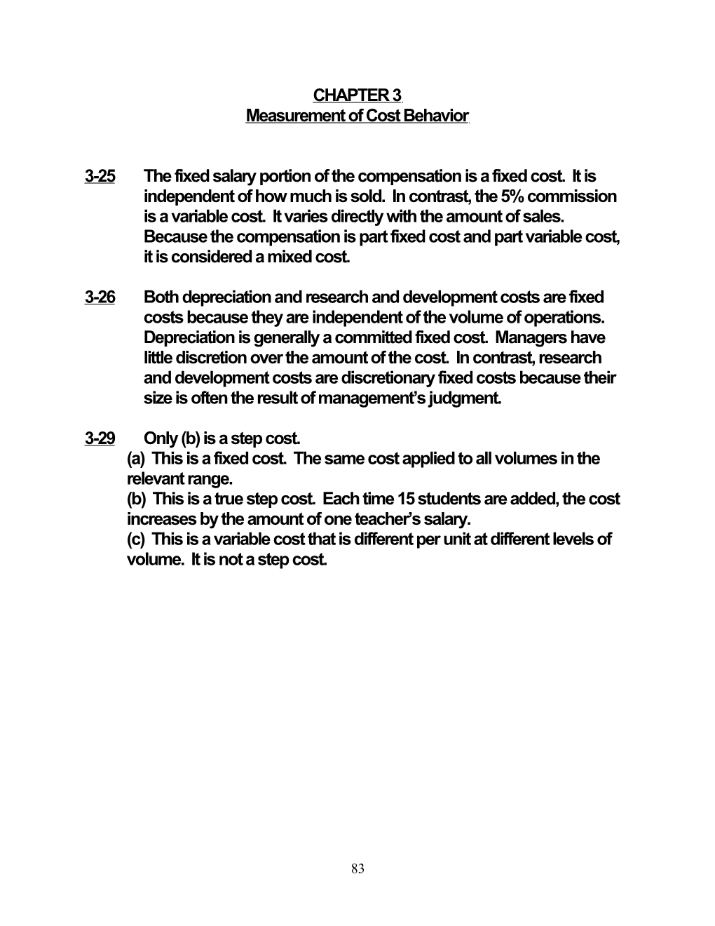 Measurement of Cost Behavior