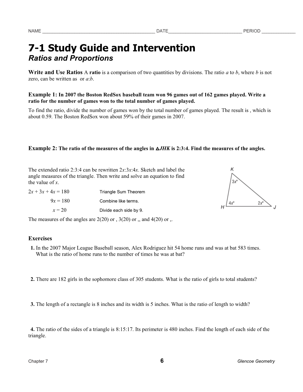 7-1 Study Guide and Intervention