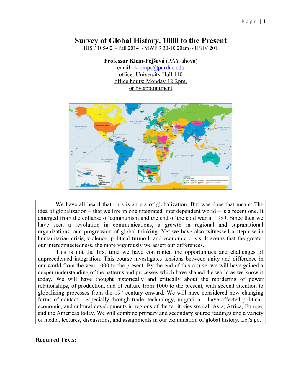 Survey of Global History, 1000 to the Present