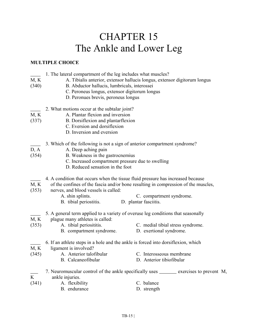 The Ankle and Lower Leg