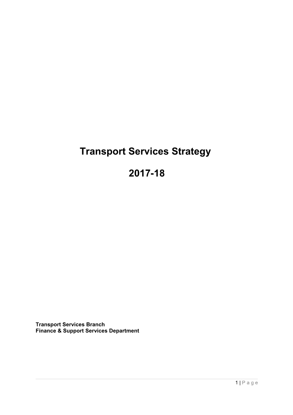 Transport Services Strategy