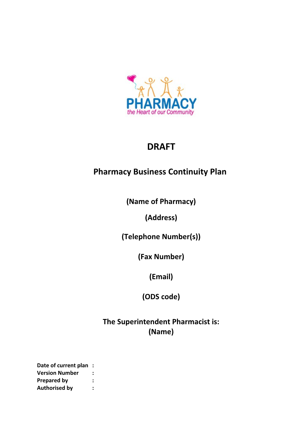 Pharmacy Business Continuity Plan