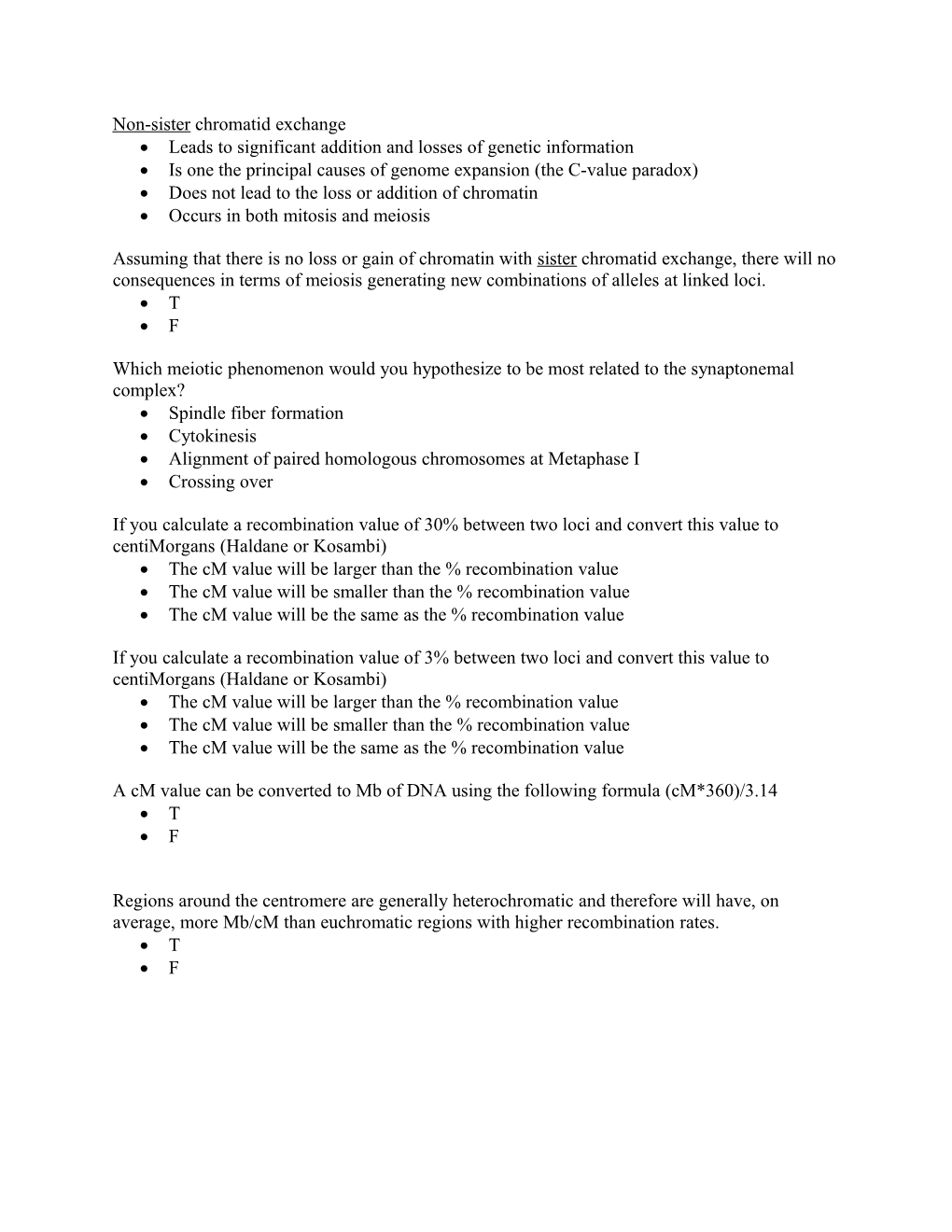 Non-Sister Chromatid Exchange