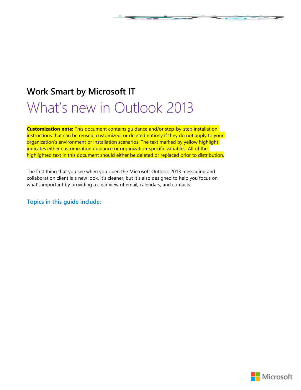 Work Smart: What S New in Outlook 2013?