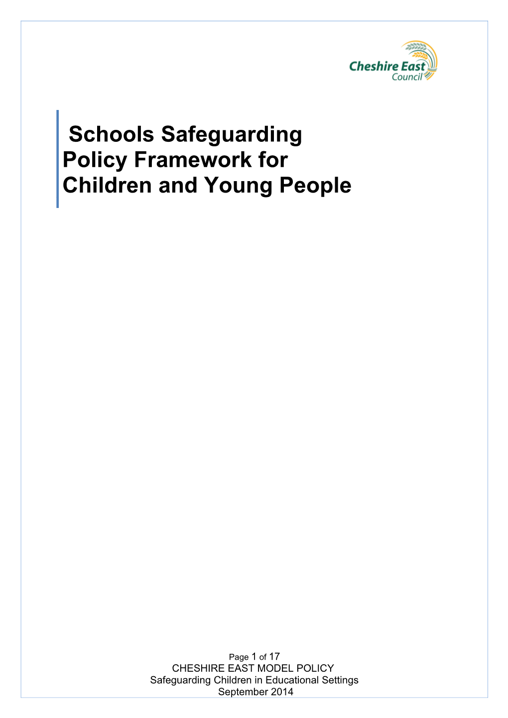 Safeguarding Children Policy Sept 2014