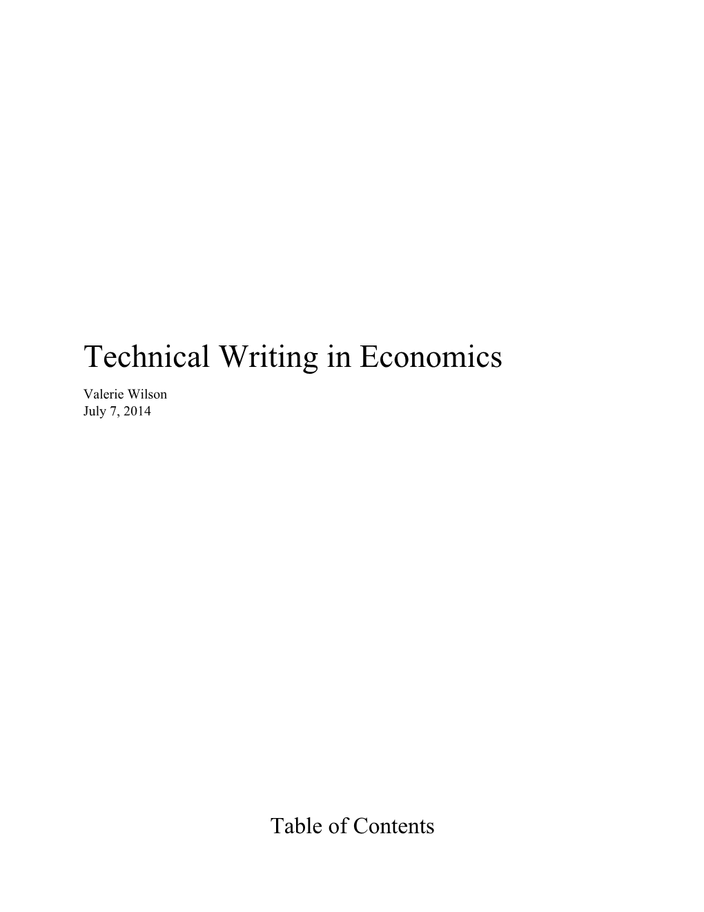 Technical Writing in Business Economics