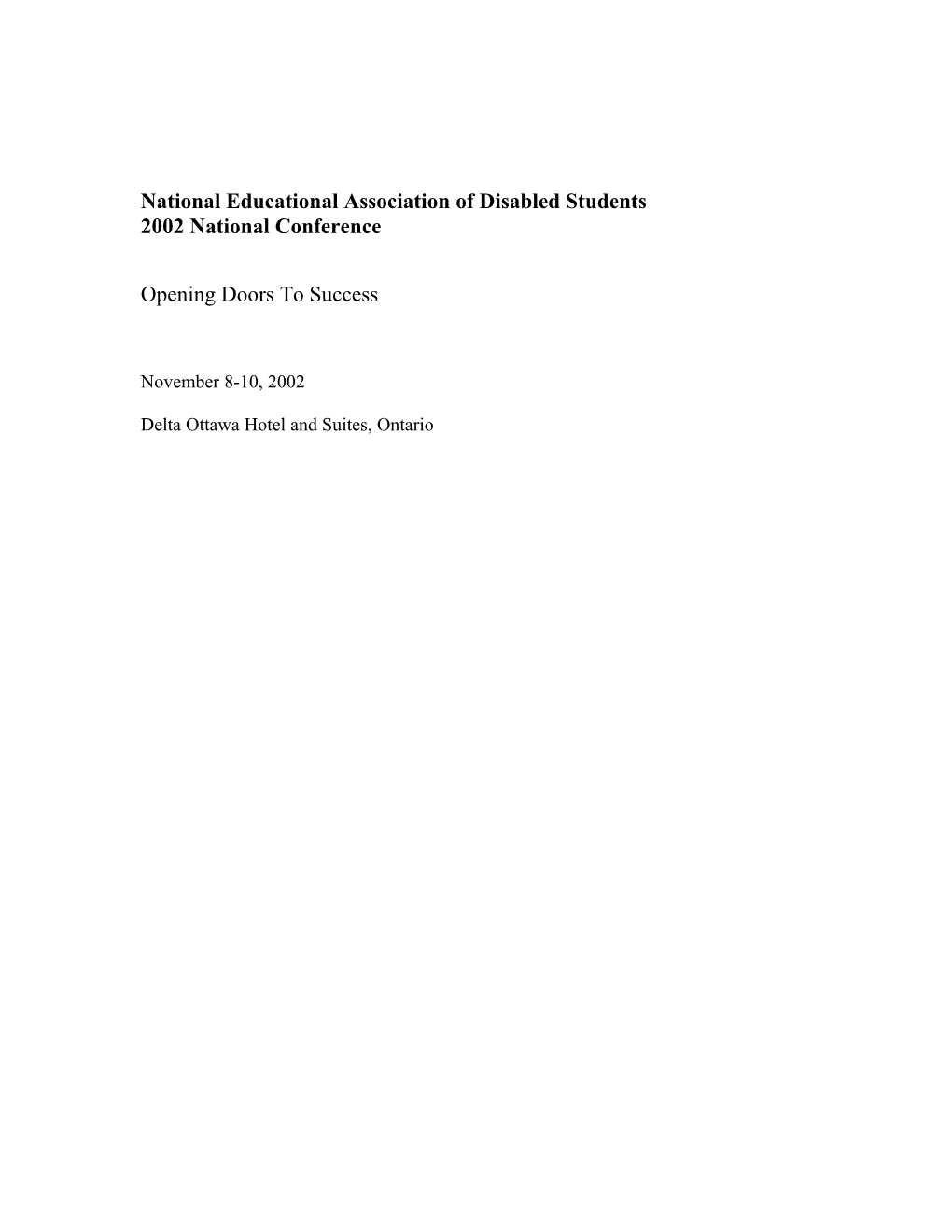 National Educational Association of Disabled Students