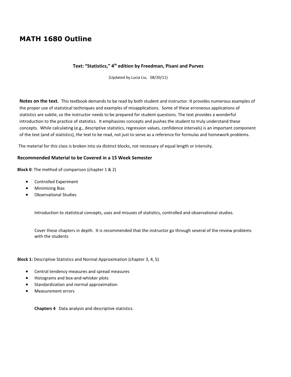 Text: Statistics, 4Th Edition by Freedman, Pisani and Purves