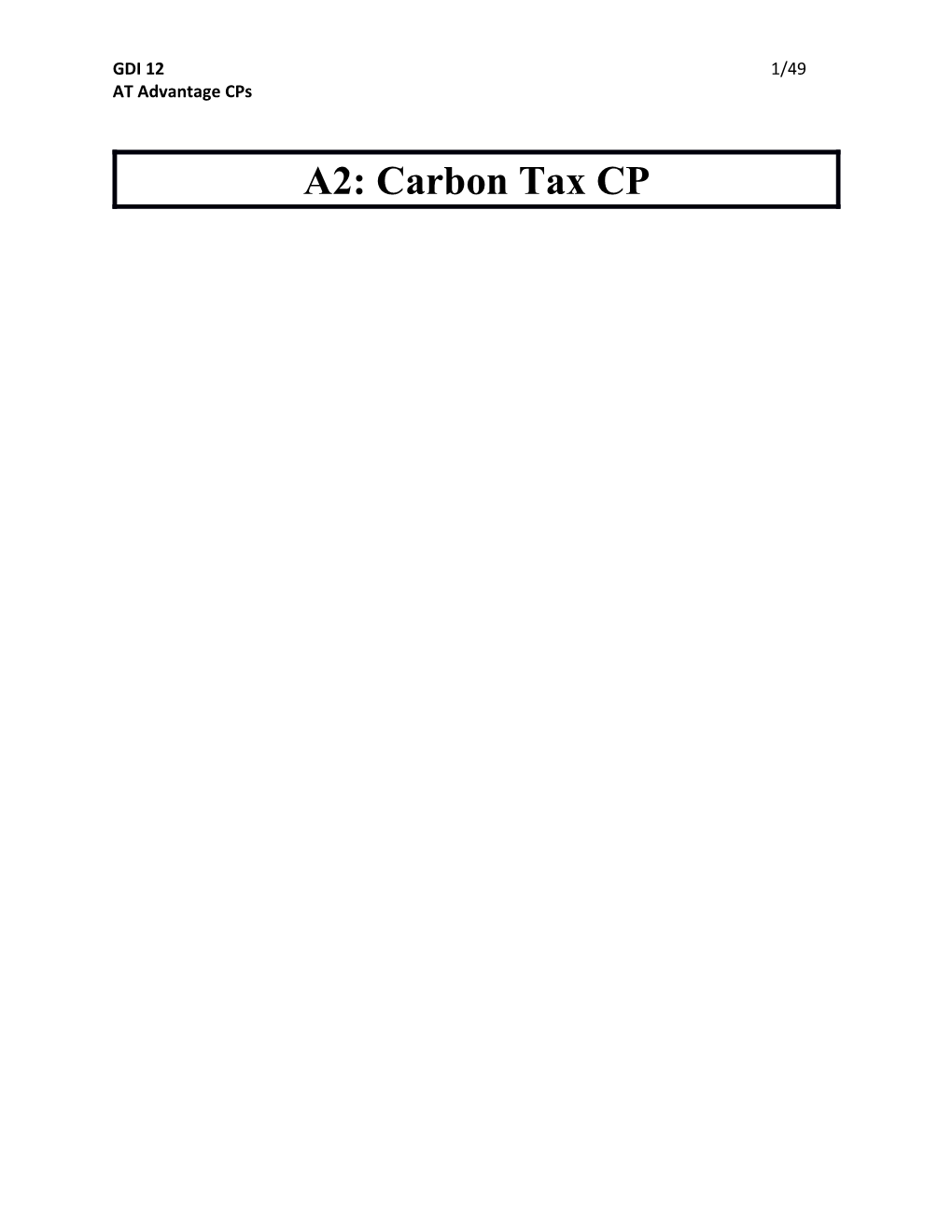Carbon Taxes Bad Laundry List