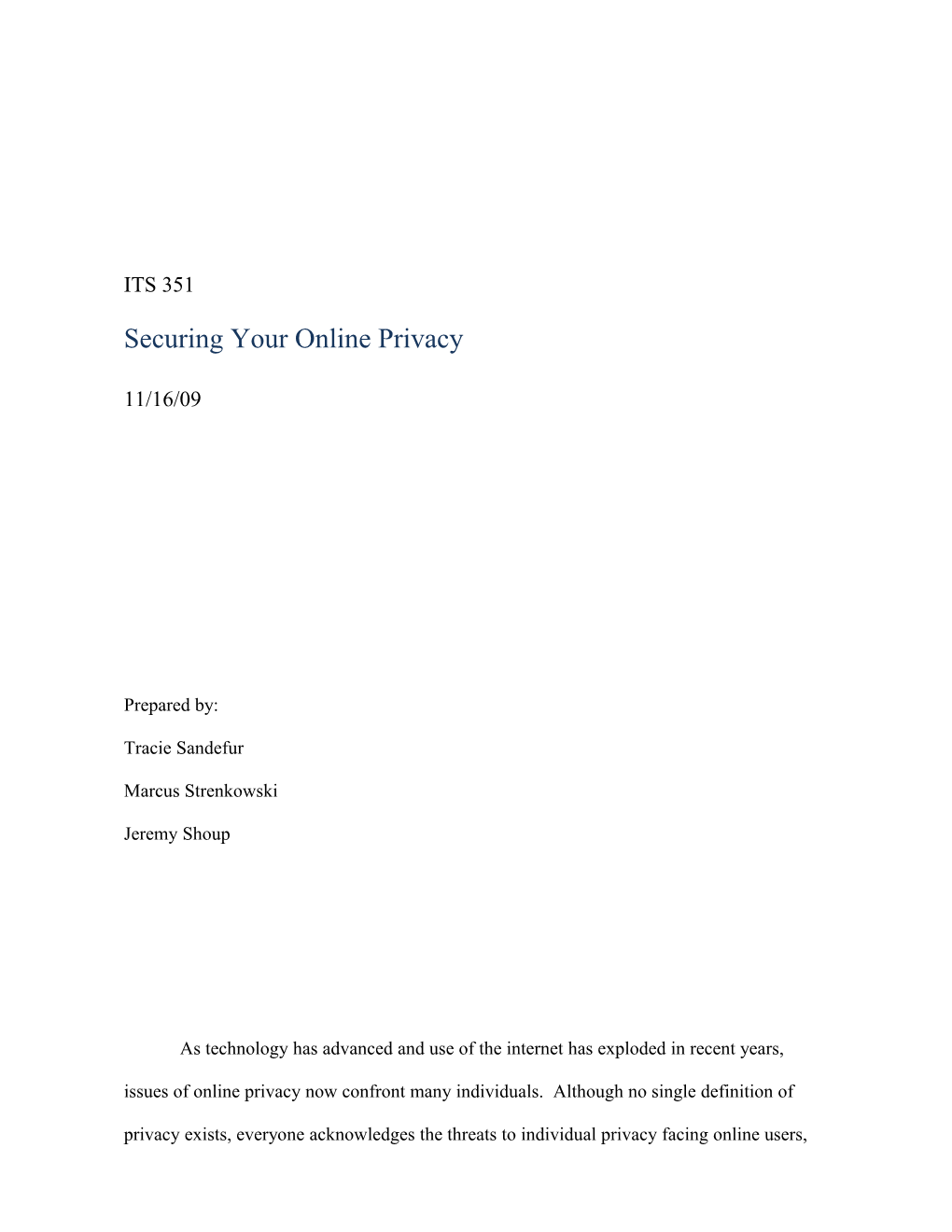 Securing Your Online Privacy